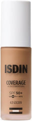 ISDIN Coverage SPF 50+ 4.0 Golden, Base De Maquillaje Con Alta Protección Que Unifica El Tono Y Aporta Cobertura Modulable Con Acción Antiedad, Maquilla, Protege Y Cuida En Un Solo Gesto -30 ml