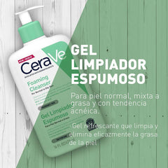 CeraVe Gel Limpiador Espumoso para el Rostro (Piel Normal a Grasa) - 473ml
