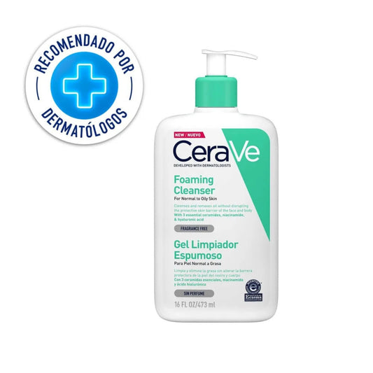 CeraVe Gel Limpiador Espumoso para el Rostro (Piel Normal a Grasa) - 473ml