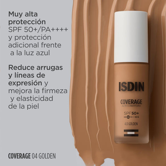 ISDIN Coverage SPF 50+ 4.0 Golden, Base De Maquillaje - 30 ml
