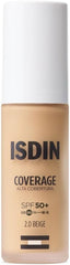 ISDIN Coverage SPF 50+ 3.0 Sand, Base De Maquillaje Con Alta Protección Que Unifica El Tono Y Aporta Cobertura Modulable Con Acción Antiedad, Maquilla, Protege Y Cuida En Un Solo Gesto -30 ml